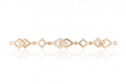 Rose Gold Geometric Diamond Bracelet for Women | Modern Elegant Design