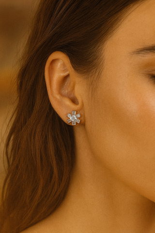 💎 Radiant Bloom Crystal Stud Earrings