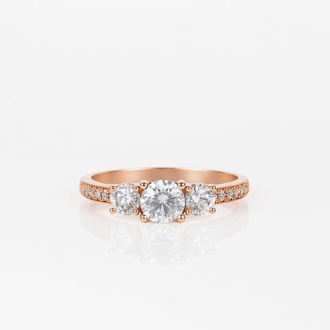 💎 Trinity Glow Rose Gold Ring