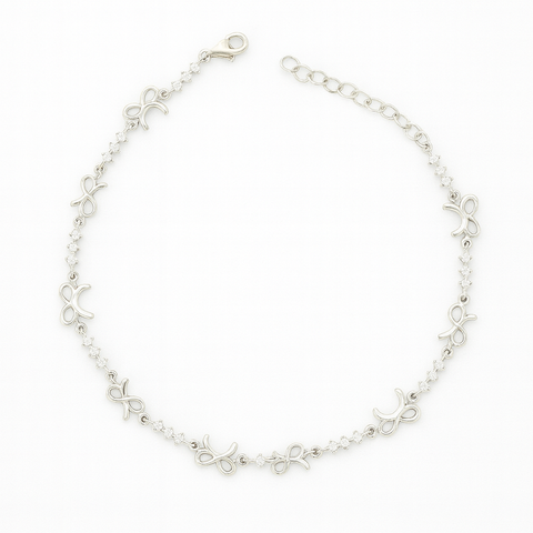 Stylish Silver Bow Bracelet for Women | Minimal & Elegant Charm Design