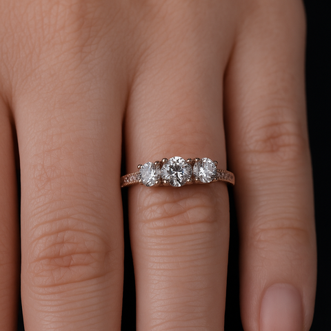💎 Trinity Glow Rose Gold Ring