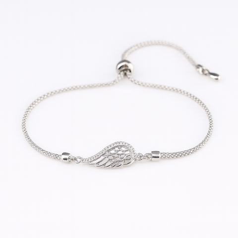Silver Angel Wing Bracelet for Women | Symbol of Grace & Protection