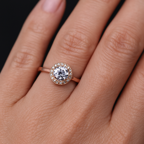 💍 Eternal Halo Rose Gold Ring