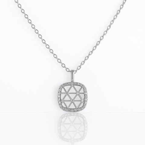 ✨ Geometric Silver Pendant Necklace 💎 | Modern 925 Sterling Design