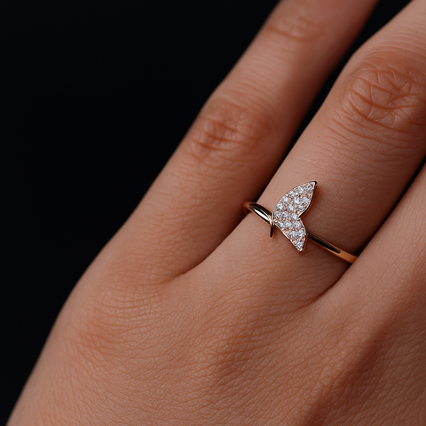 🦋 Butterfly Bliss Rose Gold Ring