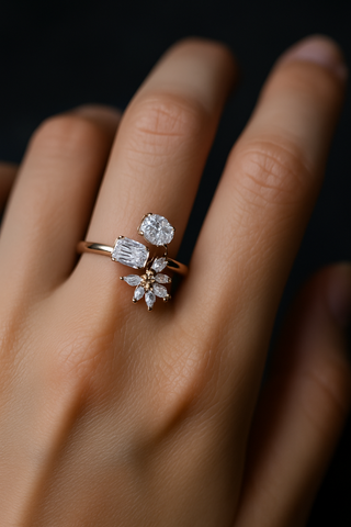 🌸 Celestial Bloom Rose Gold Ring