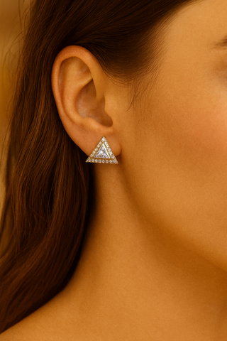 🔺 Triad Brilliance Stud Earrings