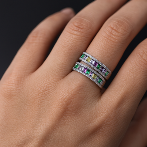 🌈 Spectrum Spark Silver Wrap Ring