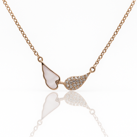 ✨ Angel Wing Heart Necklace 💖 | Elegant Rose Gold 925 Silver Design