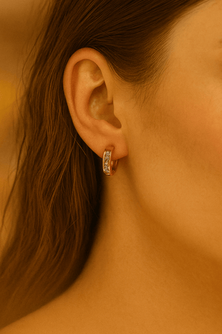 💎🌹 Rose Glow Diamond Huggie Hoops 🌹💎