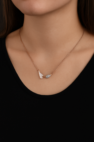 ✨ Angel Wing Heart Necklace 💖 | Elegant Rose Gold 925 Silver Design