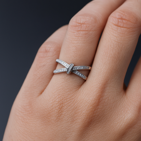 💍 Eternal Cross Silver Sparkle Ring