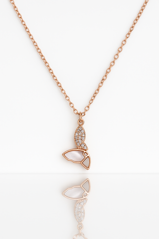 ✨ Rose Gold Butterfly Pendant Necklace 💖 | Elegant 925 Silver Design