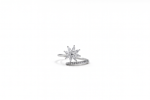 🌟 Starlight Bloom Silver Ring