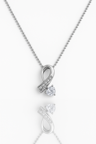 ✨ Elegant Silver Infinity Diamond Pendant with Chain 💫