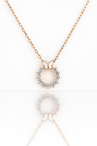 ✨ Butterfly Halo Pendant 🦋 | Rose Gold Sparkling Necklace