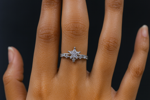 🌟 Celestial Bloom Silver Ring