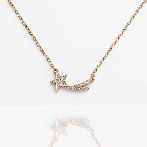 ✨ Golden Shooting Star Pendant with Chain 💖