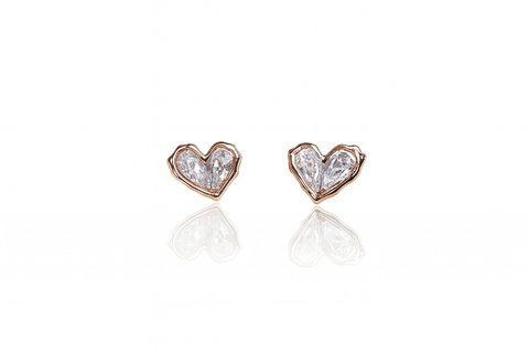 💎 Sparkling Crystal Heart Stud Earrings 💖 | Elegant Love-Inspired Design