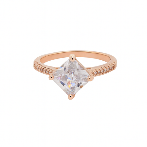 💍 Royal Princess Square-Cut Rose Gold Ring