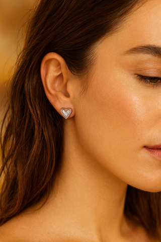 💎 Sparkling Crystal Heart Stud Earrings 💖 | Elegant Love-Inspired Design