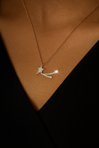✨ Golden Shooting Star Pendant with Chain 💖