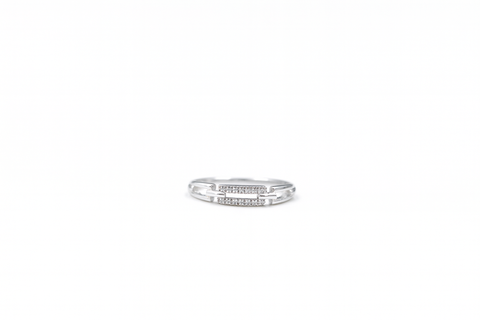 💍 Modern Link Spark Silver Ring