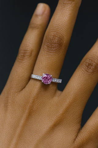 💖 Pink Blossom Silver Ring