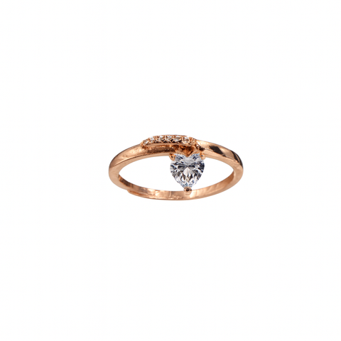 💖 Rose Gold Heart Drop Ring