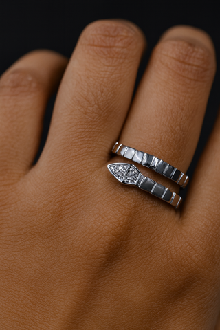 🐍 Silver Serpent Wrap Ring