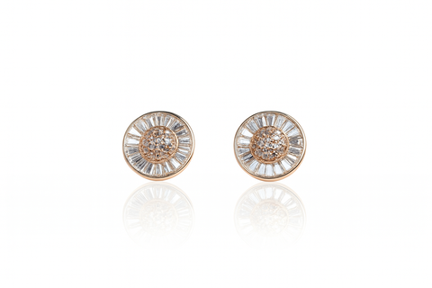 💎 Radiant Round Crystal Stud Earrings ✨ | Classic Elegance Redefined