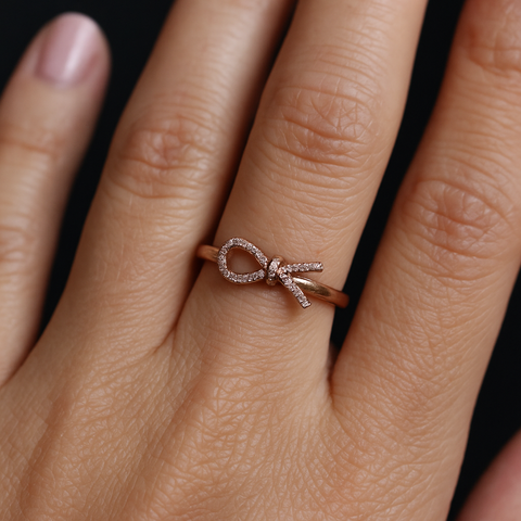 🎀 Sweet Bow Rose Gold Ring