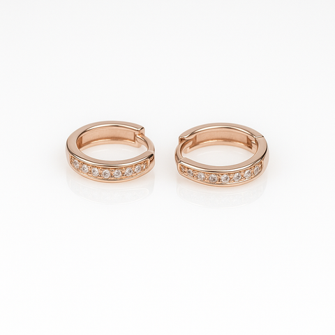 💎🌹 Rose Glow Diamond Huggie Hoops 🌹💎